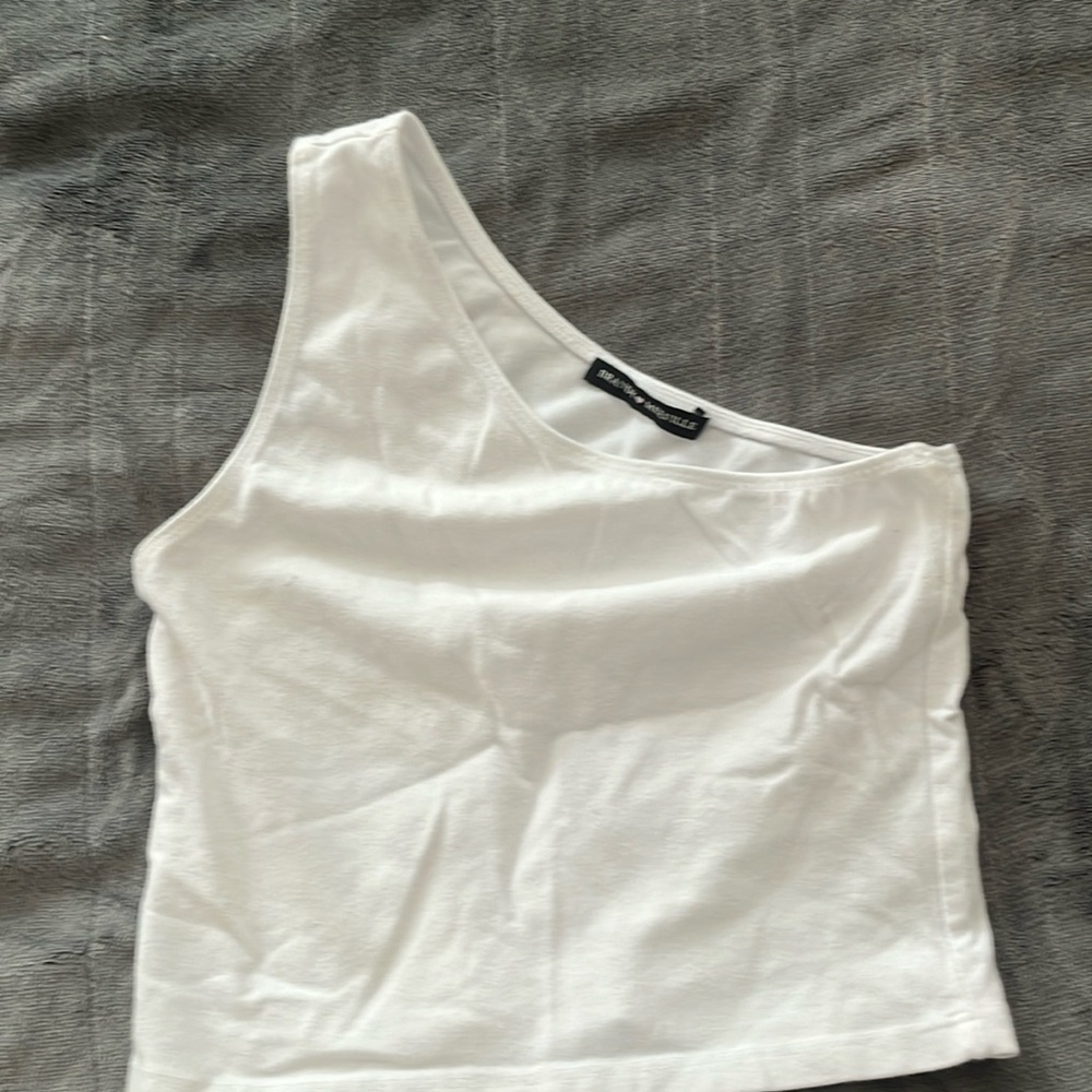 Brandy Melville White Asymmetrical Tank top